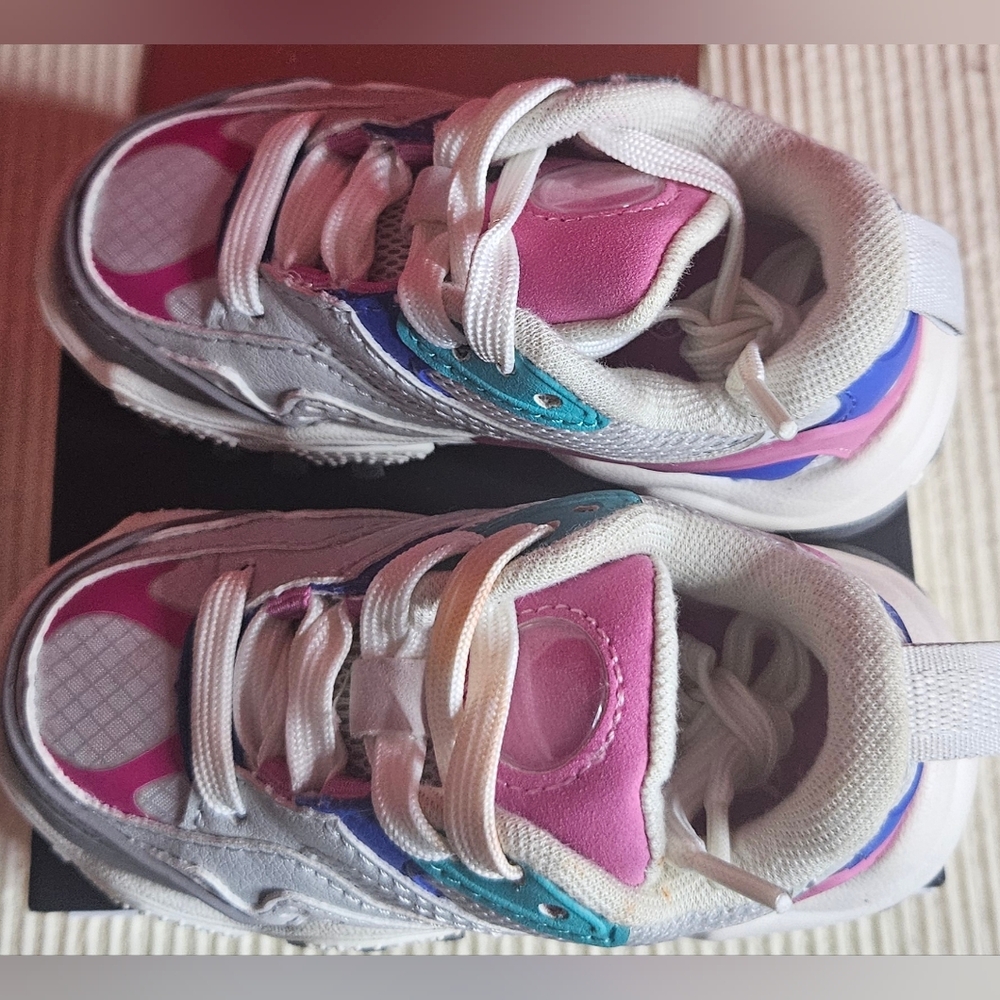 Zara Toddler/Baby Mesh Sneaker  Sneakers - Pink, Blue, and Gray Size 21/ US 5.5 - Picture 4 of 6